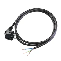 Tracon DVK3X1.0 Csatlakozódugó kábellel, fekete 3×1,0mm2, 2m, 16A, 250VAC, H05VV-F,3680W(DUAL Schuko/French)