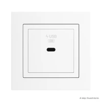 EFAPEL Fehér USB-C gyorstöltő aljzat - komplett - mec21 (21398+90676_TBR+90910_TBR)