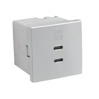 EFAPEL 45382_SAL dupla USB töltő (2x USB-C), alumínium