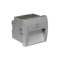 EFAPEL 45384_SAL dupla USB töltő (2x USB-A), 20°-os kimenet, alumínium