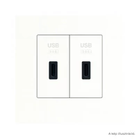 EFAPEL Fehér USB-C töltő, 1 modul x2 - komplett - q45 (2x45387_SBR+45910_TBR+45993)