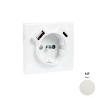 EFAPEL 50630_TMF Fedlap Schuko + USB-A + USB-C aljzathoz, elefántcsont