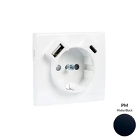 EFAPEL 50630_TPM Fedlap Schuko + USB-A + USB-C aljzathoz,matt fekete