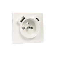 EFAPEL 50650_TBR Fedlap Francia dugalj + USB-A + USB-C aljzathoz, fehér