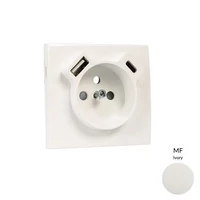 EFAPEL 50650_TMF Fedlap Francia dugalj + USB-A + USB-C aljzathoz, elefántcsont