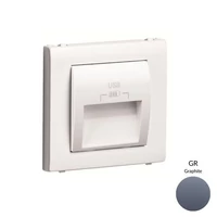 EFAPEL 50673_TGR dupla USB töltő (2x USB-A), 20°-os kimenet, gránit