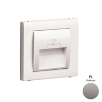 EFAPEL 50673_TPL dupla USB töltő (2x USB-A), 20°-os kimenet, platina