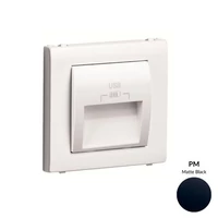 EFAPEL 50673_TPM dupla USB töltő (2x USB-A), 20°-os kimenet, matt fekete