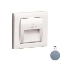 EFAPEL 50673_TPR dupla USB töltő (2x USB-A), 20°-os kimenet, ezüst