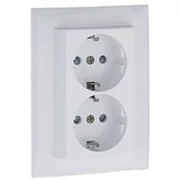 EFAPEL 90332_CBR gyerekzáras dupla dugalj, fehér