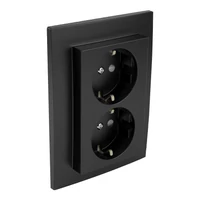 EFAPEL 90332_CPM gyerekzáras dupla dugalj, fekete