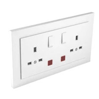 EFAPEL 90343_CBR Komplett dupla csatlakozóaljzat visszajelzővel (brit típusú) fehér