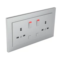 EFAPEL 90344_CAL Komplett dupla csatlakozóaljzat (brit típusú) alumínium