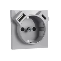 EFAPEL 90630 TAL - Fedlap Schuko + USB-A + USB-C aljzathoz, alumínium