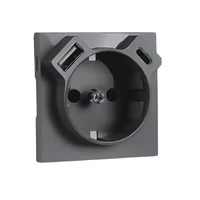 EFAPEL 90630 TIS - Fedlap Schuko + USB-A + USB-C aljzathoz, szürke