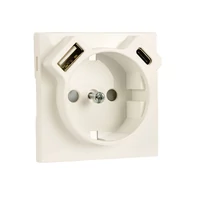 EFAPEL 90630 TMF - Fedlap Schuko + USB-A + USB-C aljzathoz, elefántcsont