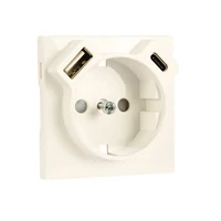 EFAPEL 90630 TPE - Fedlap Schuko + USB-A + USB-C aljzathoz, gyöngyház