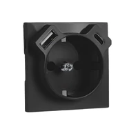 EFAPEL 90630 TPM - Fedlap Schuko + USB-A + USB-C aljzathoz, fekete