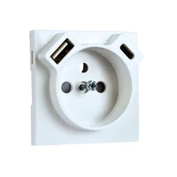 EFAPEL 90650 TGE - Fedlap Francia dugalj + USB-A + USB-C aljzathoz, jég