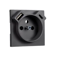 EFAPEL 90650 TIS - Fedlap Francia dugalj + USB-A + USB-C aljzathoz, szürke