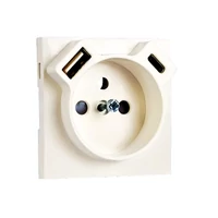 EFAPEL 90650 TPE - Fedlap Francia dugalj + USB-A + USB-C aljzathoz, gyöngyház