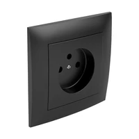 EFAPEL 90904_TPM Fedlap kerettel francia csatlakozóaljzathoz  fekete