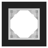 EFAPEL 90910_TEA Crystal Egyes keret, fekete kristály/alumínium