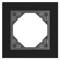 EFAPEL 90910_TES Crystal Egyes keret, fekete kristály/szürke