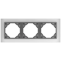 EFAPEL 90930_TCS Crystal Hármas keret, kristály/szürke