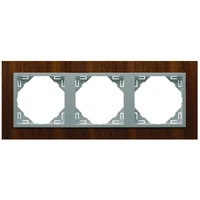 EFAPEL 90930_TNA ARBORE Hármas keret, dió/alumínium