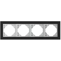 EFAPEL 90940_TEA Crystal Négyes keret, fekete kristály/alumínium