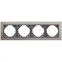 EFAPEL 90940_TUS METALLO Négyes keret, alumínium/szürke