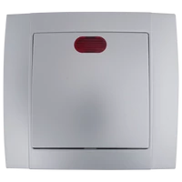 ELMARK 380606 SR-2501 JELZŐFÉNYES EGY PÓLUSÚ KAPCSOLÓ EZÜST SZÜRKE