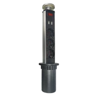 ELMARK 47006 TORONY TÖBBDUGÓS 3 SCHUKO+2 USB KRÓM