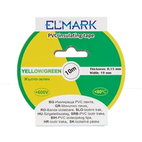 ELMARK  51015 SZIGETELŐ SZALAG 10mx19mm SÁRGA/ZÖLD
