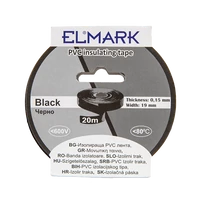 ELMARK  51021 SZIGETELŐ SZALAG 20mx19mm FEKETE