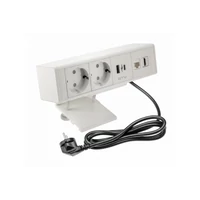 GTV AE-GM2SBAR-10 Bútoraljzat BAR, 2x schuko aljzat, 1xUSB A, 1xUSB C. 1xRJ45, 1xHDMI,, kábel 1,5m, fehér