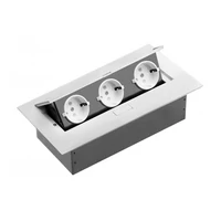 GTV AE-PB03GS-10 Asztali hosszabbító kábel, 3x schuko aljzat, kábel nélkül, fehér