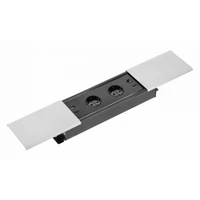 GTV AE-PB2SPRES-53 PRESTINO süllyesztett asztali hosszabbító kábel, 2x schuko aljzat, USB A+C, RJ45, HDMI, kábel 1,5 m, ezüst