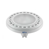 GTV LD-ES11115-40 LED izzó, AR111/ES111, 12W, 12xPOWER LED, GU10, 850 lm, AC220-240V, 50-60Hz, sugárzási szög 120°, 104 mA, semleges fehér, fehér ház, tejszerű burkolat, h=65 mm