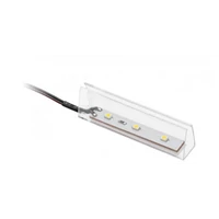 GTV LD-KLPZB-00N Hidegfehér műanyag kapocs üvegpolchoz 8mm, 0,24W/12V, 3 LED, 2m kábel mini erősítővel