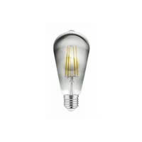 GTV LD-ST64FPE6-30 LED FÉNYFORRÁS, FILAMENT GREY, A-G, ST64, 2700K, E27, 6,0W, AC220-240V, 360°, 500lm, 52mA
