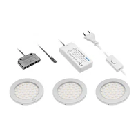 GTV LD-Z3CSCB-53 3 db Castello LED lámpatest készlet, első a kapcsolóban, táp 15W, 12V DC, meleg fehér, elosztó