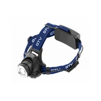 GTV LT-LC6WT3-60 LED fejlámpa 2xAAA elemhez, 6W, 350lm, 6400K, 275m, IP44, fekete