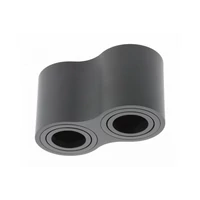 GTV OS-AVB80160OK2-00 Mennyezeti lámpatest AVEIRO DUO BIS, alumínium, 160x80x90mm, IP20, max 20W*2, kerek, fekete