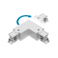 GTV XAE-LKLRZWB-00 L 90°-ban állítható csatlakozó X-RAIL háromfázisú gyűjtősínhez, 101x101mm, belső/külső, fehér