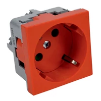 Kopos QS 45X45 C BB QUADRO 2P+f Schuko dugalj piros + gyerekvéd.