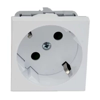 Kopos QS 45X45 C HB QUADRO 2P+f Schuko dugalj fehér + gyerekvéd.
