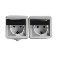 KANLUX 27131 TEKNO 05-1248-143 fek vízszint, Dupl.dugalj gyerekvédelem IP54