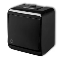 Karlik Junior nyomókapcsoló csengőjeles falon kívüli vízmentes kapcsoló, fekete 12WHE-4